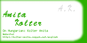 anita kolter business card